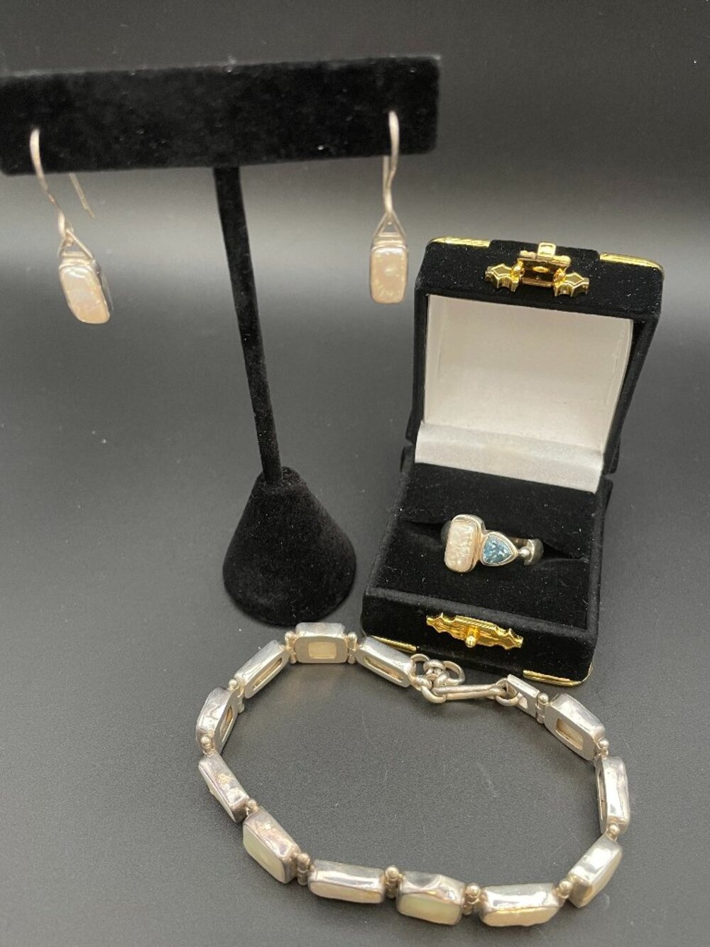 Mother of Pearl and Blue Topaz Bundle